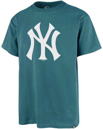 '47 T-shirt 47 TEE MLB NEW YORK YANKEES IMPRINT ECHO SHARKS TEAL - Bleu
