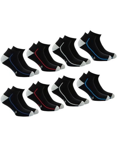 Athena Chaussettes Lot de 8 paires de chaussettes de sport courtes Endurance 24H - Noir