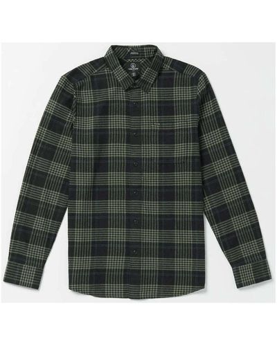Volcom Chemise Camisa Caden Plaid - Black - Vert