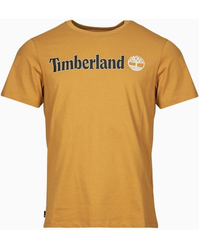 Timberland T-shirt Linear Logo Short Sleeve Tee - Jaune