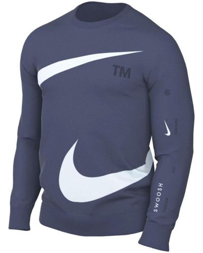 Nike Sweat-shirt SWOOSH FLEECE CREW - Bleu