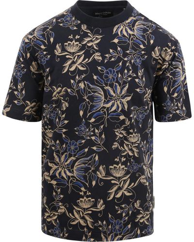 Marc O' Polo T-shirt T-Shirt Floral Marine - Noir