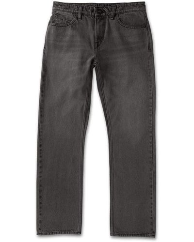 Volcom Jeans Solver Denim Fade To Black - Gris