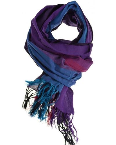 Fantazia Echarpe Cheche foulard coton basic violet bleu fuchsia chine