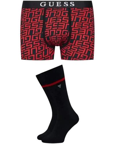 Guess Boxers pack chaussette - Rouge