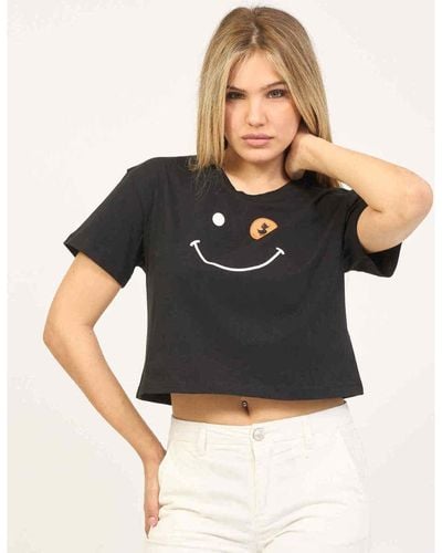 Save The Duck T-shirt T-shirt col rond en coton noir
