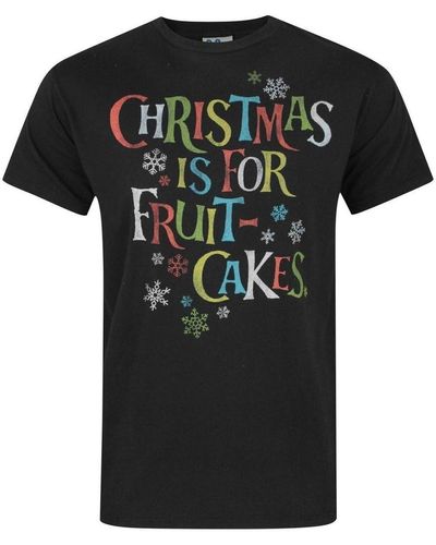 Junk Food T-shirt Christmas Is For Fruit-Cakes - Noir