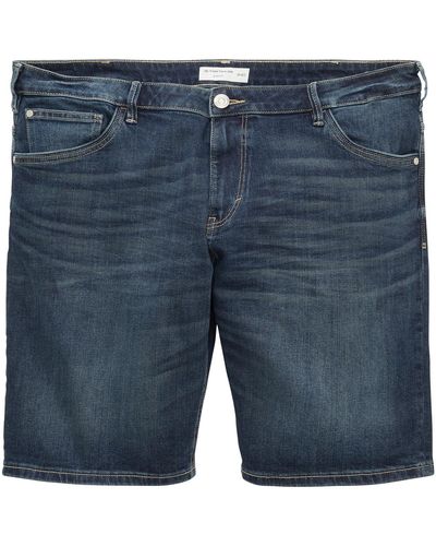 Tom Tailor Short Short coton droit - Bleu