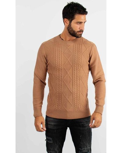 Hollyghost Pull Pull col rond en maille camel - Marron
