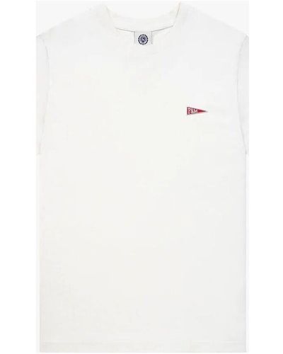 Franklin & Marshall T-shirt JM3110.1009P01 PATCH PENNANT-011 - Blanc