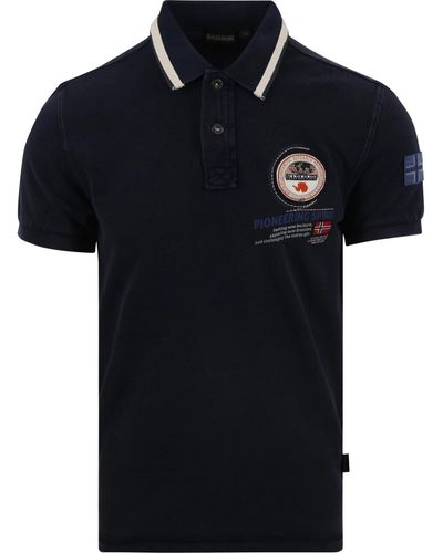Napapijri T-shirt Polo Gandy Bleu Foncé - Noir