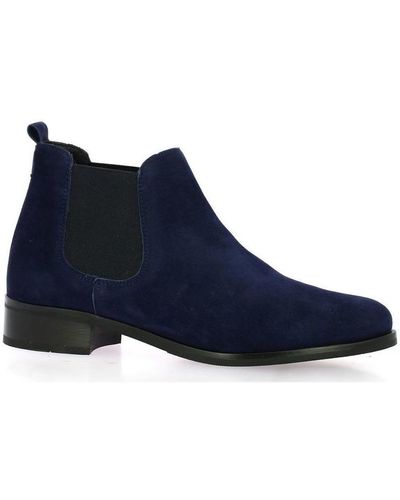 So Send Boots Boots cuir velours - Bleu