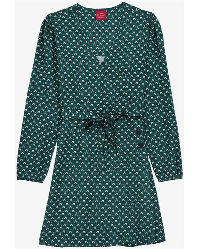 Oxbow Robe Robe portefeuille manches longues imprimée P2DELITA - Vert
