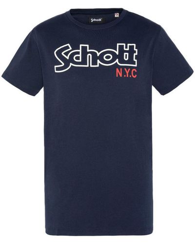 Schott Nyc T-shirt TSCREWVINT - Bleu