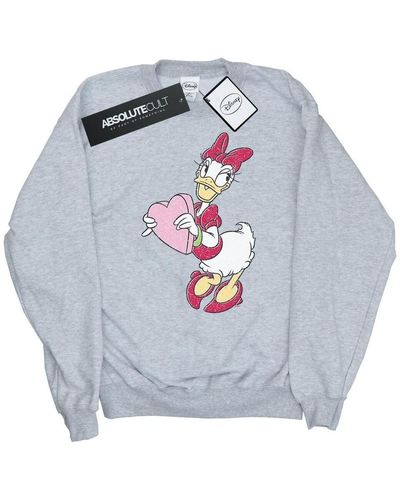 Disney Sweat-shirt Daisy Duck Love Heart - Gris