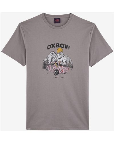 Oxbow T-shirt Tee-shirt manches courtes imprimé P2TELEKAR - Gris