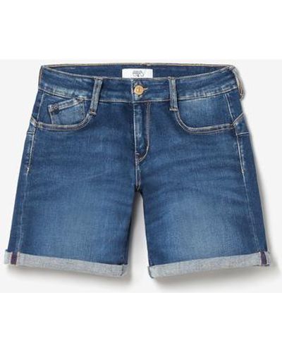 Le Temps Des Cerises Short Short paola en jeans bleu