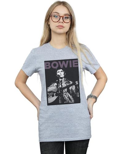 David Bowie T-shirt Rock Poster - Gris