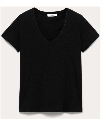 Promod Blouses T-shirt col V - Noir