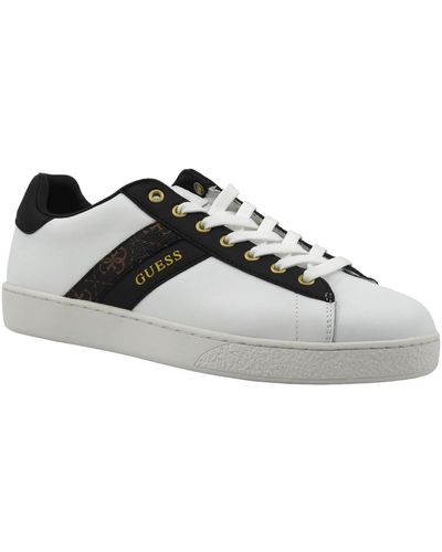 Guess Chaussures Sneaker Uomo White Brown Ochre FMPNOILEA12 - Gris