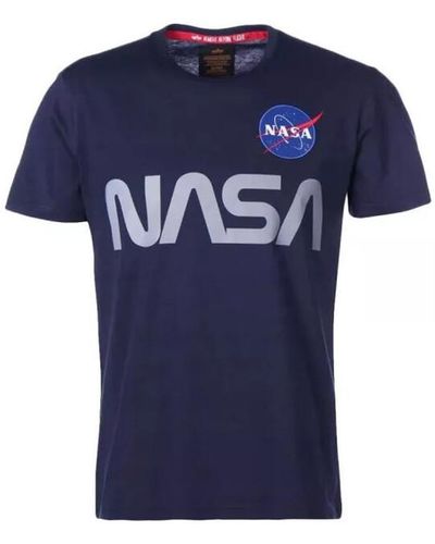 Alpha T-shirt NASA REFLECTIVE - Bleu