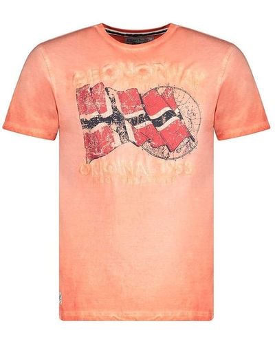 GEOGRAPHICAL NORWAY T-shirt JAPORAL - Rose
