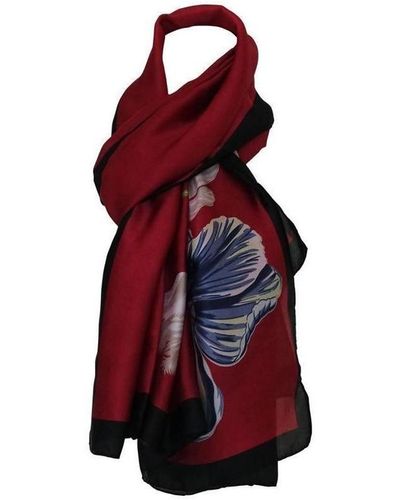 Chapeau-Tendance Echarpe Grand foulard polysatin NIT - Rouge