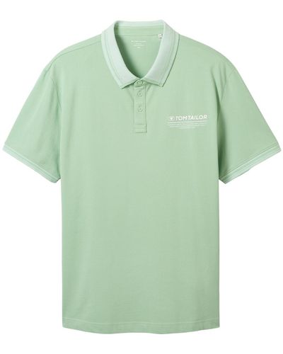 Tom Tailor T-shirt Polo coton droit + - Vert