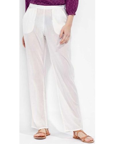 La Fiancee Du Mekong Pantalon Pantalon léger coton bio uni VIVEK - Blanc