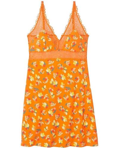 Pommpoire Pyjamas / Chemises de nuit Nuisette imprimé orange Nouméa