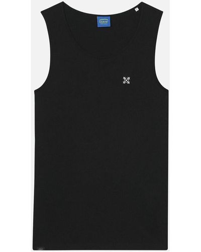 Oxbow T-shirt Débardeur uni 4flo brodé poitrine TARCEL - Noir