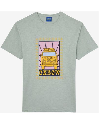 Oxbow T-shirt Tee-shirt manches courtes imprimé P2TIROMY - Gris