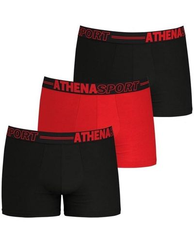 Athena Boxers 3 Boxers ECO PACK SPORT Roug - Rouge