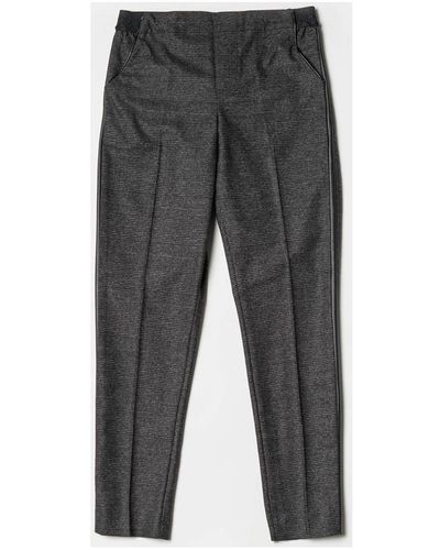 Le Temps Des Cerises Pantalon Pantalon guilia à carreaux gris