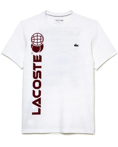 Lacoste T-shirt T-SHIRT TENNIS EN JERSEY DE COTON BLANC