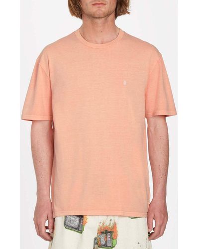 Volcom T-shirt Camiseta Solid Stone Emb Peach Bud - Orange