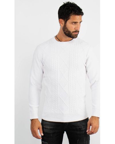 Hollyghost Pull Pull col rond en maille blanc