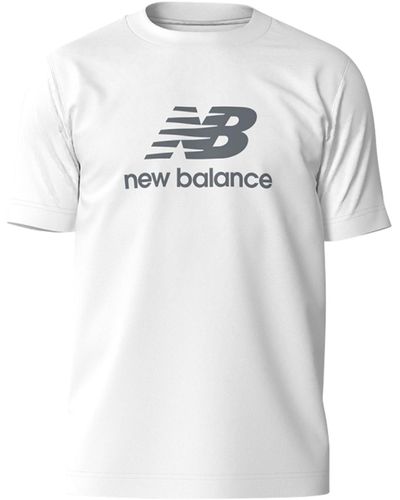 New Balance T-shirt T-shirt col rond droite - Blanc