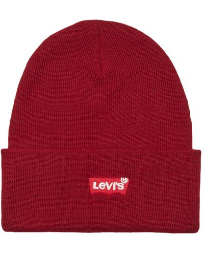 Levi's Bonnet RED BATWING EMBROIDERED SLOUCHY BEANIE - Rouge