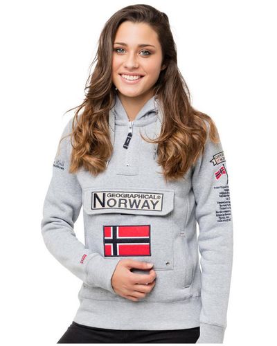 GEOGRAPHICAL NORWAY Sweat-shirt Sweat sport Gymclass - logo - capuche - Blanc