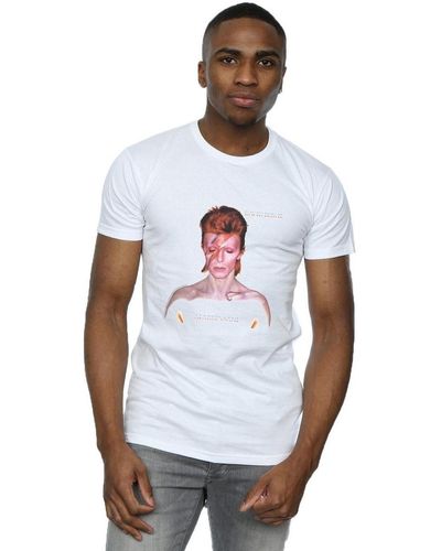 David Bowie T-shirt Aladdin Sane Version - Blanc
