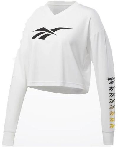Reebok T-shirt Cl V P Cropped Longlseeve - Blanc