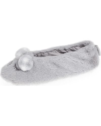 Isotoner Chaussons Chaussons ballerines extra-light en fausse fourrure - Gris