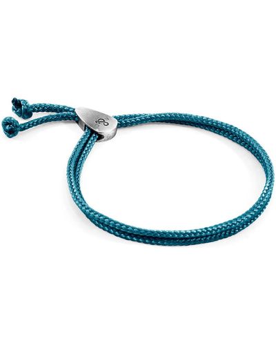 Anchor and Crew Bracelets Bracelet Pembroke Argent Et Corde - Bleu