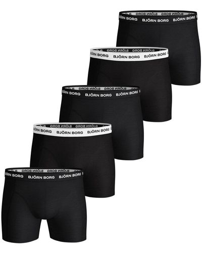 Björn Borg Caleçons Boxer-shorts Lot de 5 Solide - Noir