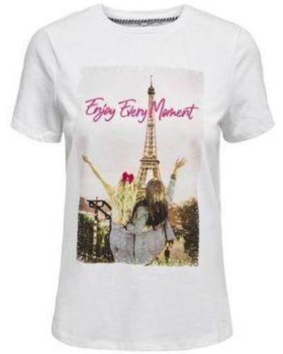 ONLY T-shirt 15206581 NEW INDRE-ENJOY - Blanc
