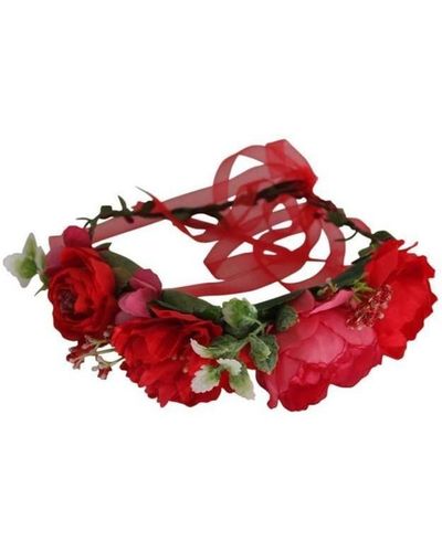 Chapeau-Tendance Chapeau Couronne de fleurs serre tête - Rouge
