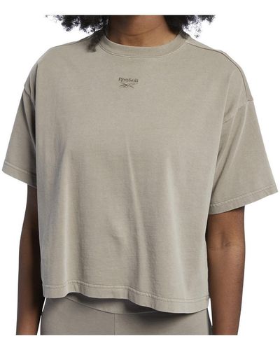 Reebok T-shirt CROP TEINTE NATURELLE CLASSIC - Gris