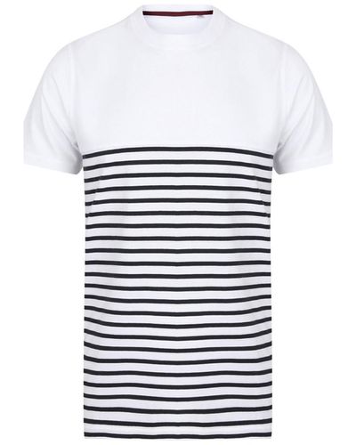 FRONT ROW SHOP T-shirt Breton - Blanc