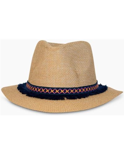 Kebello Chapeau Chapeau fedora effet paille Beige F - Neutre